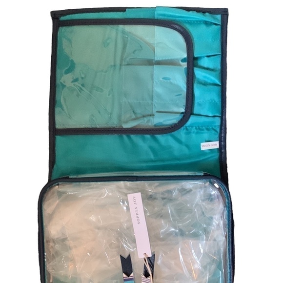 Sophia Joy Hanging Cosmetic Makeup Travel Bag Beauty Organizer Trifold - Picture 7 of 13